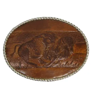 MB-BU Leather Inlay Buckle - Buffalo