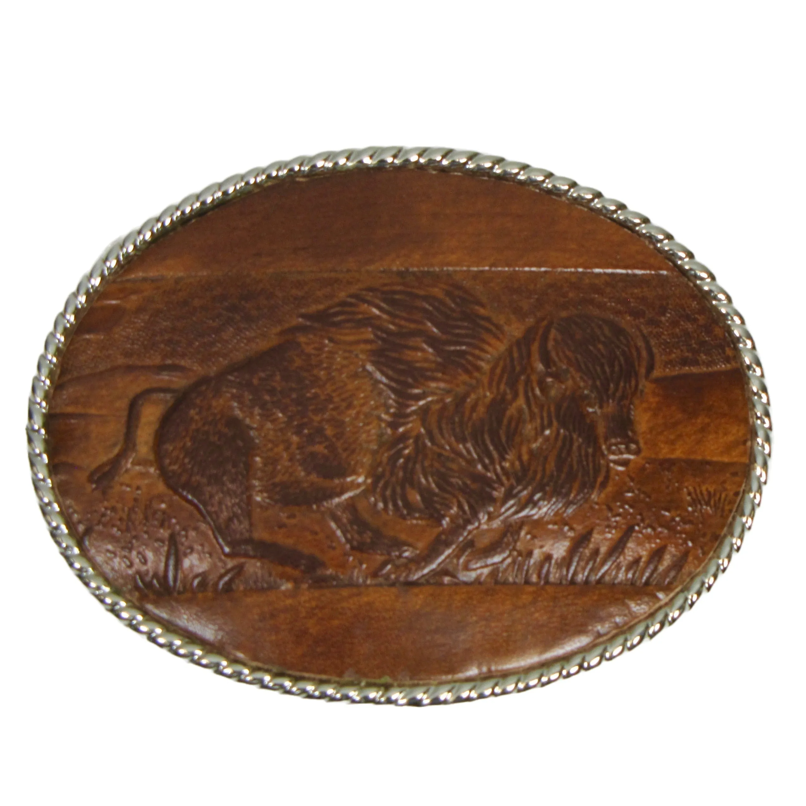MB-BU Leather Inlay Buckle - Buffalo