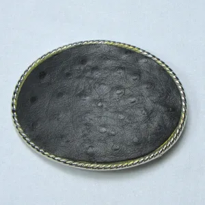 MB-OLB  Embossed Black Ostrich Buckle