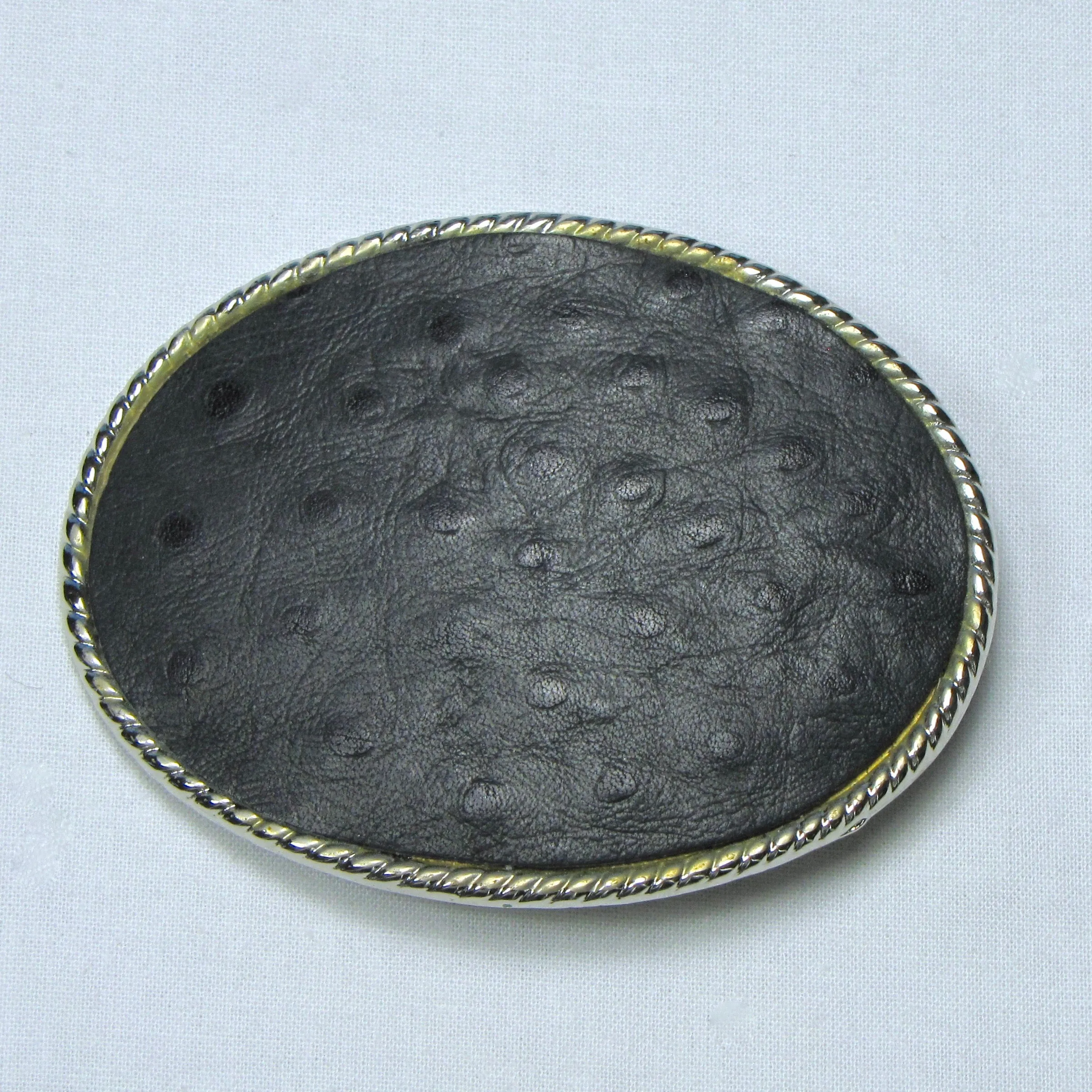 MB-OLB  Embossed Black Ostrich Buckle