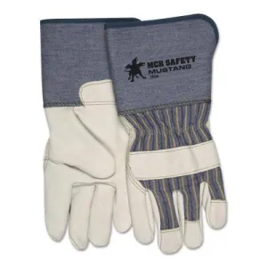 MCR Safety Mustang Premium Grain-Leather Gloves, Large, Grain Cowhide, 1936L