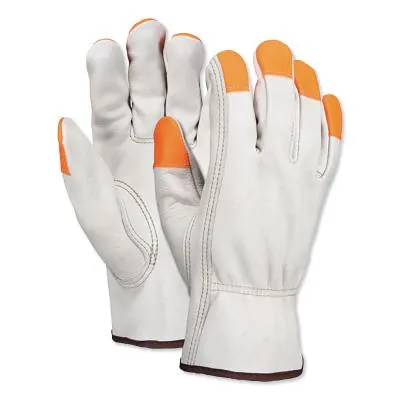 MCR Safety Select Grain Cow Leather Drivers Gloves, Sm, Unlined, Beige, 3213SCHVSP