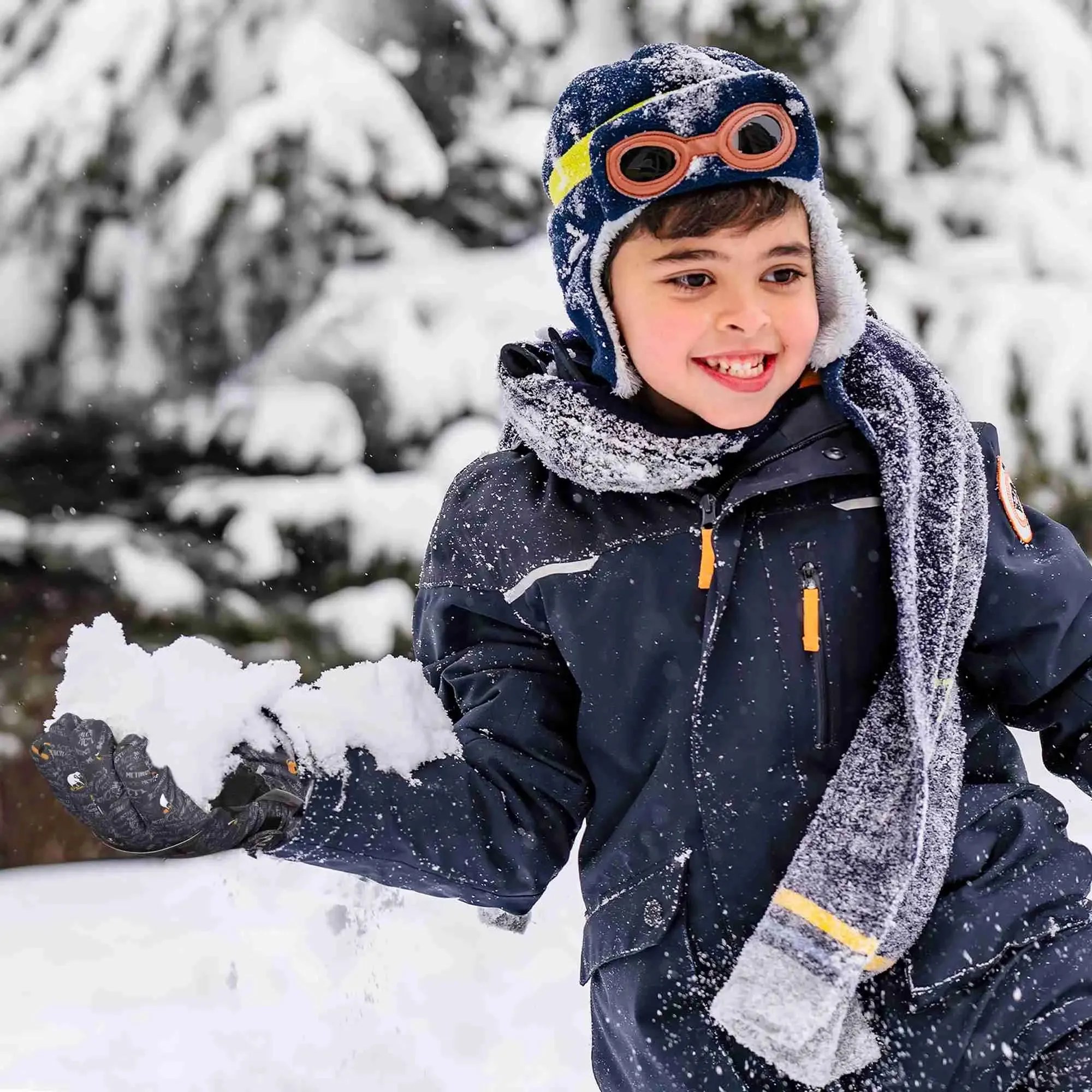 MCTi Kids Ski Gloves - Winter Waterproof Gloves with Knit Cuffs (5-13 Years)