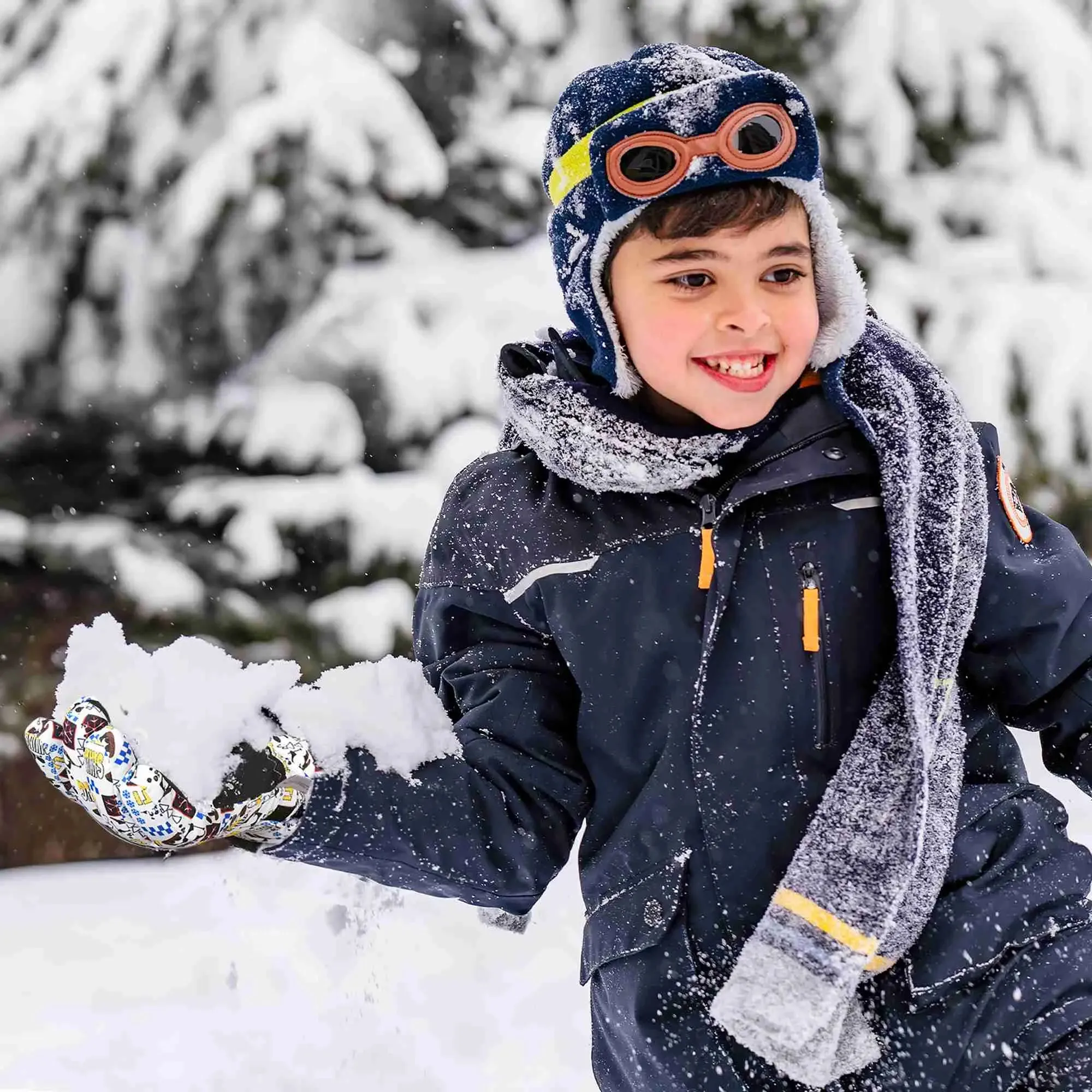 MCTi Kids Ski Gloves - Winter Waterproof Gloves with Knit Cuffs (5-13 Years)