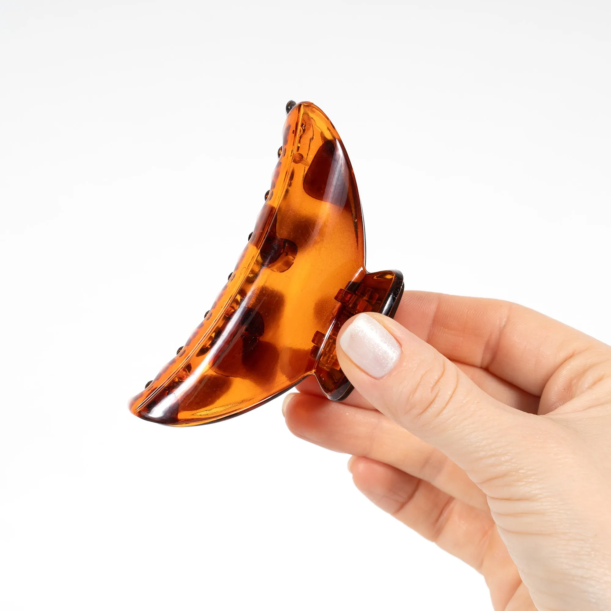Medium Tortoise Plastic Curvedc Hair Clamp