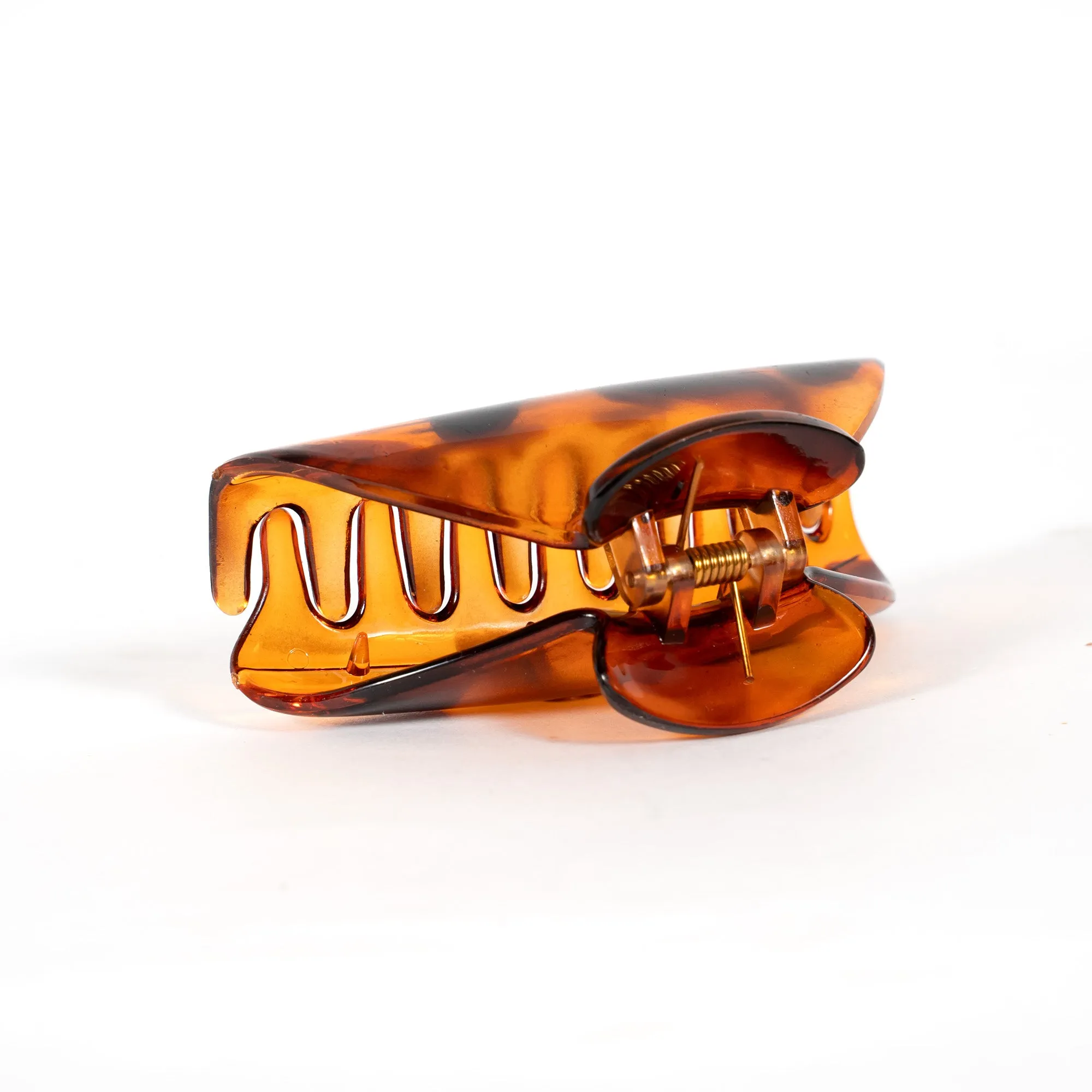 Medium Tortoise Plastic Curvedc Hair Clamp