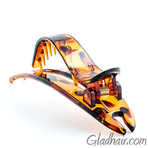 Medium Tortoise Plastic Forked Beak Clip