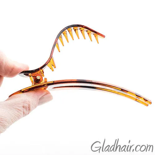 Medium Tortoise Plastic Forked Beak Clip