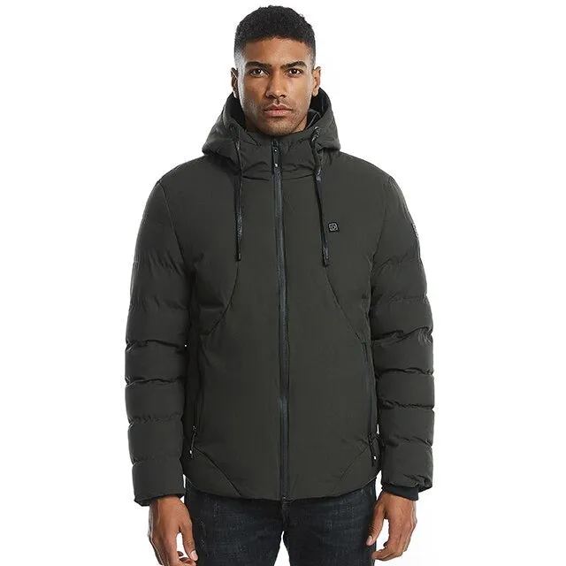 Men Women Electric Heated Jacket USB Thermal Warmed Feather Coat