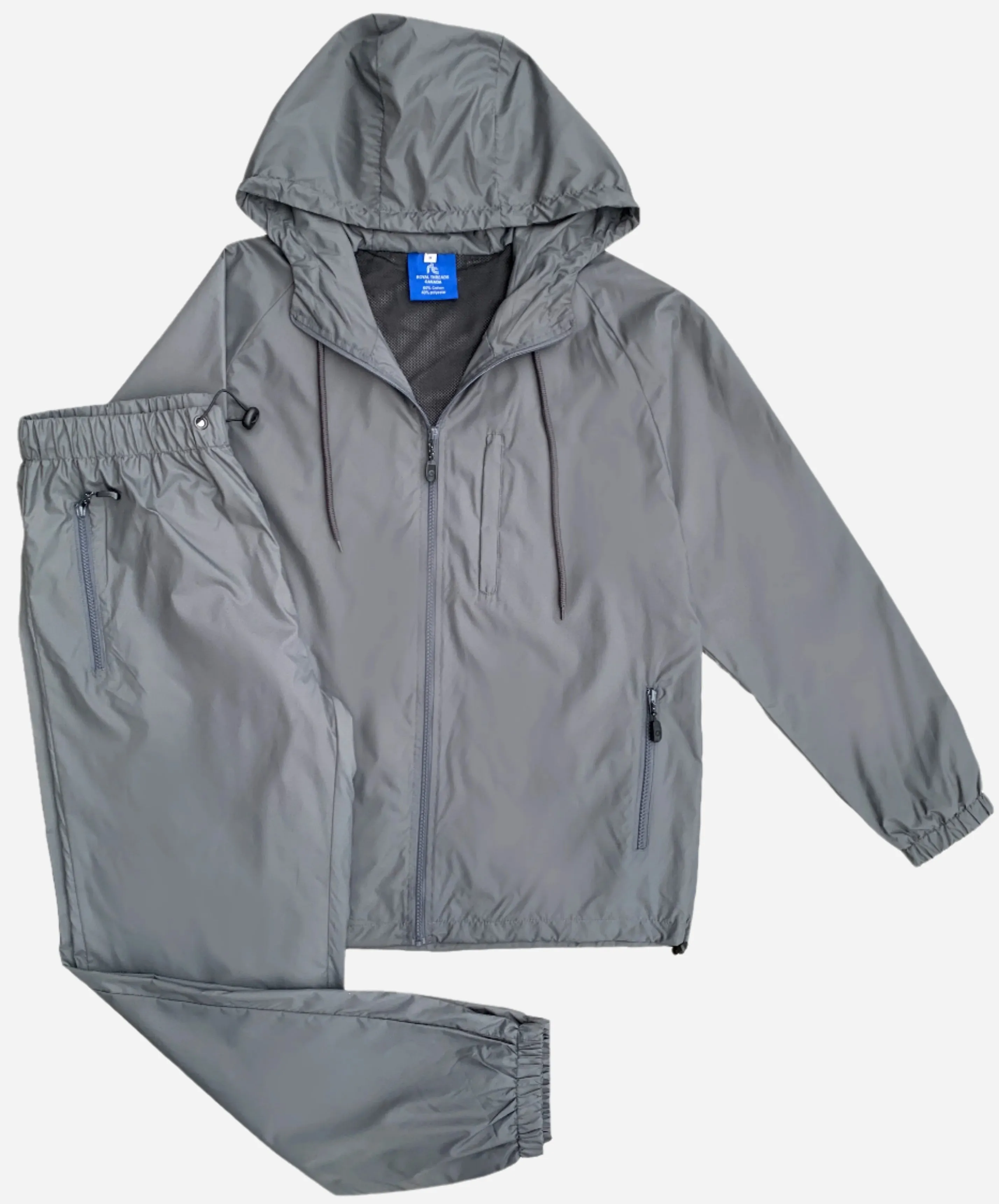 Men’s 2-Piece light Tracksuit Windbreaker Set Jogger Sauna GYM Set with Mesh Lining