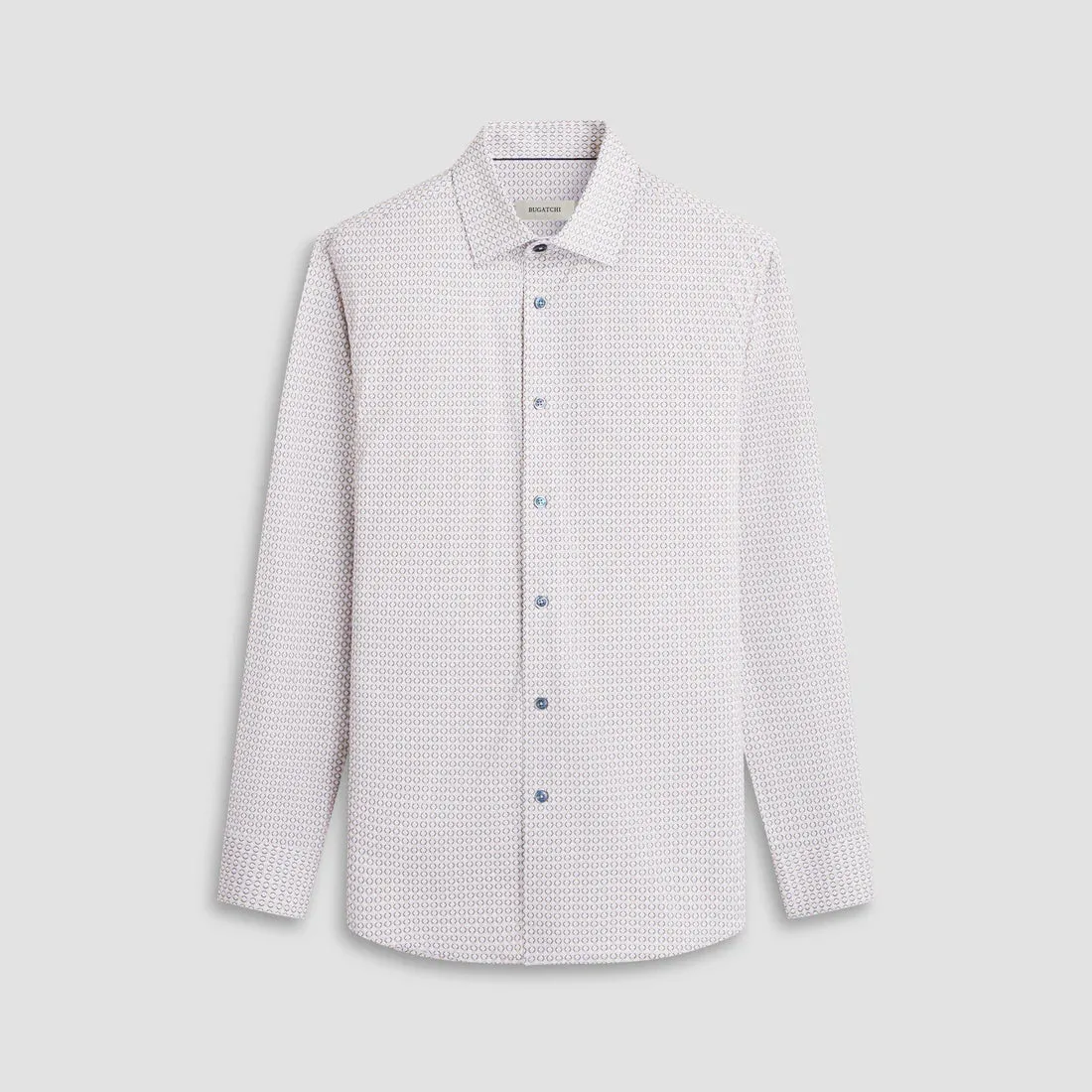 Men's Bugatchi | James Geometric OoohCotton® Shirt | Dijon