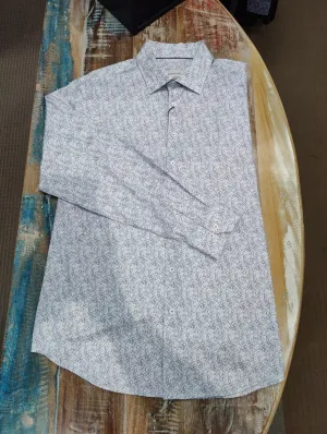Men's Bugatchi | James Spread Collar OoohCotton Shirt | Stone