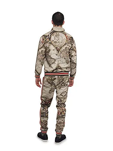 Men's Conquer Track Suits 2 Piece Sweatsuit Set ST573 - Tan - 3X-Large - CC8H