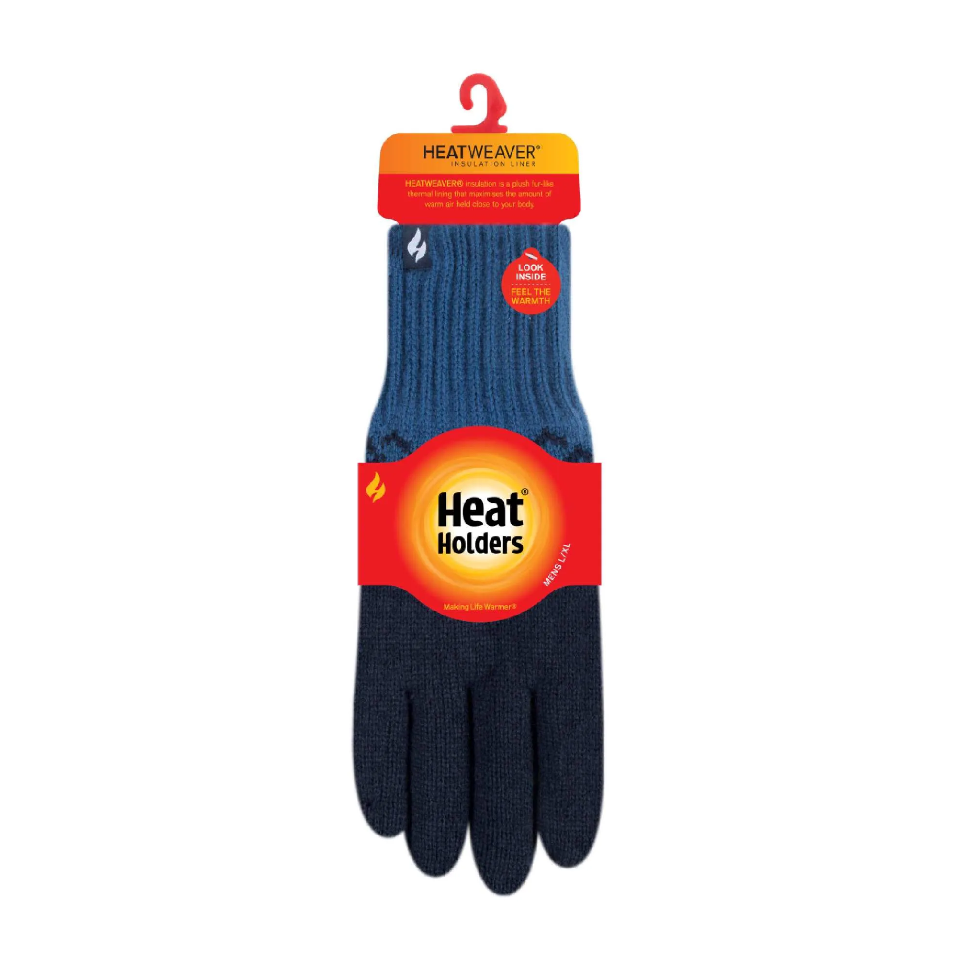 Mens Patterned Fleece Lined Thermal Gloves for Winter