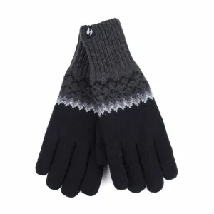 Mens Patterned Fleece Lined Thermal Gloves for Winter