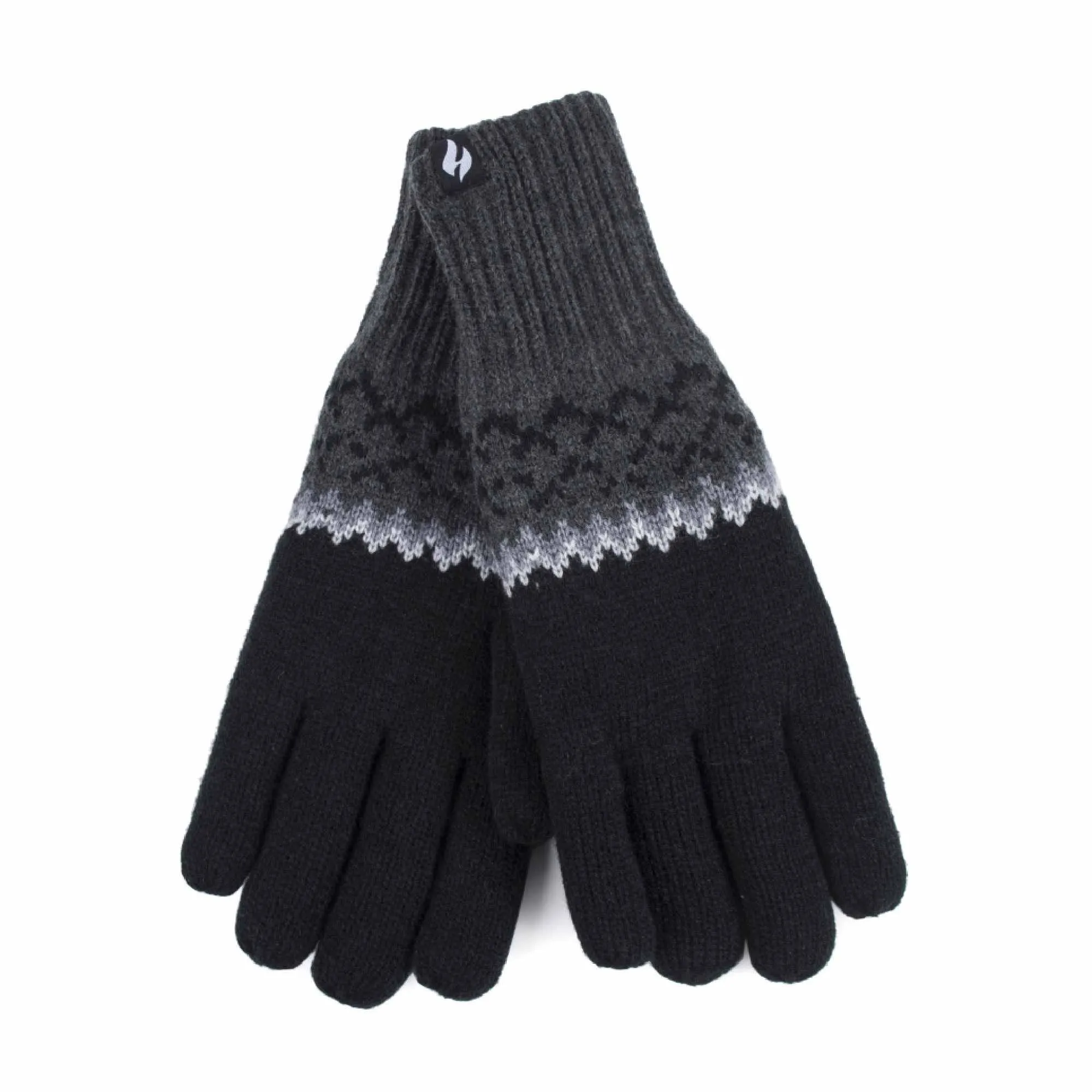 Mens Patterned Fleece Lined Thermal Gloves for Winter