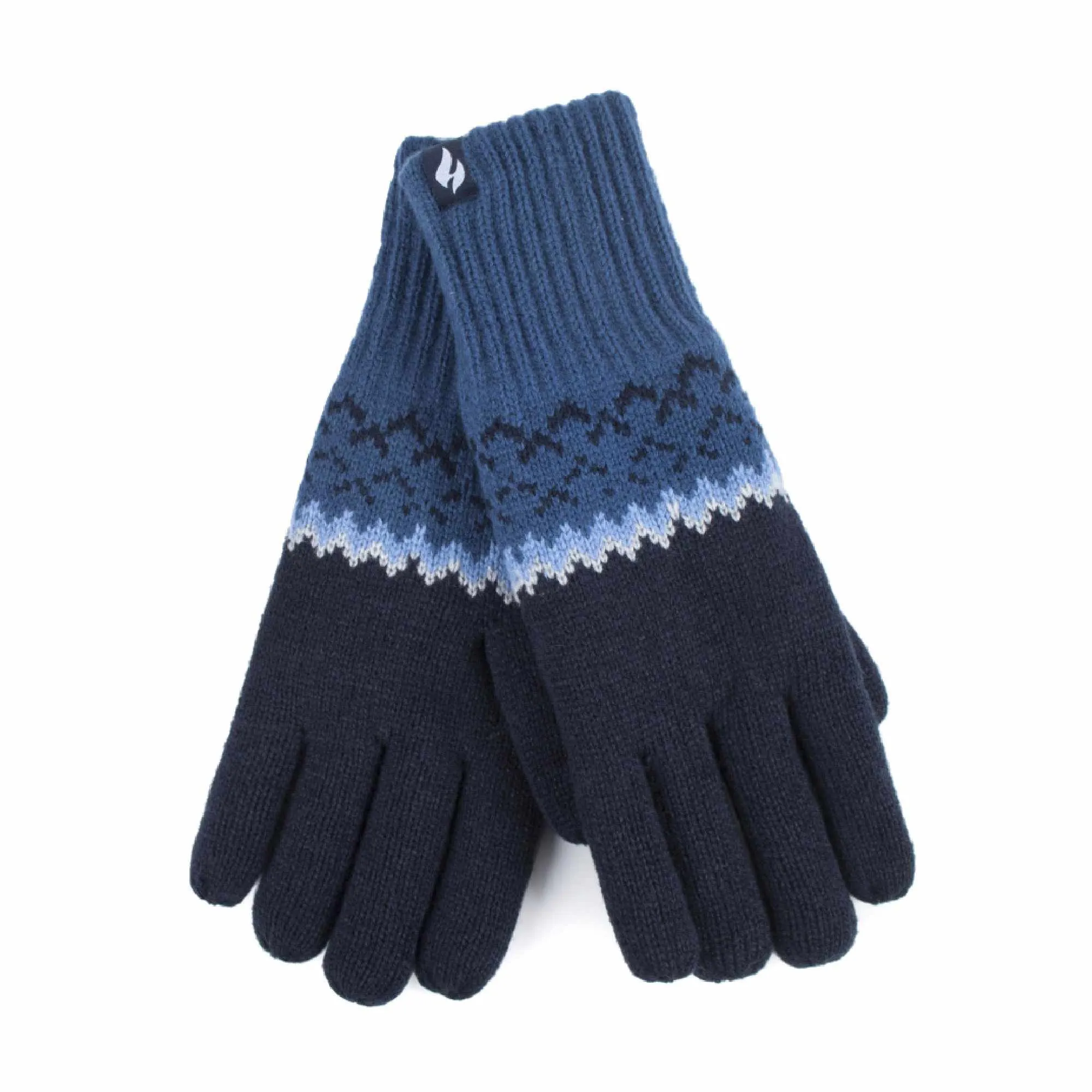 Mens Patterned Fleece Lined Thermal Gloves for Winter