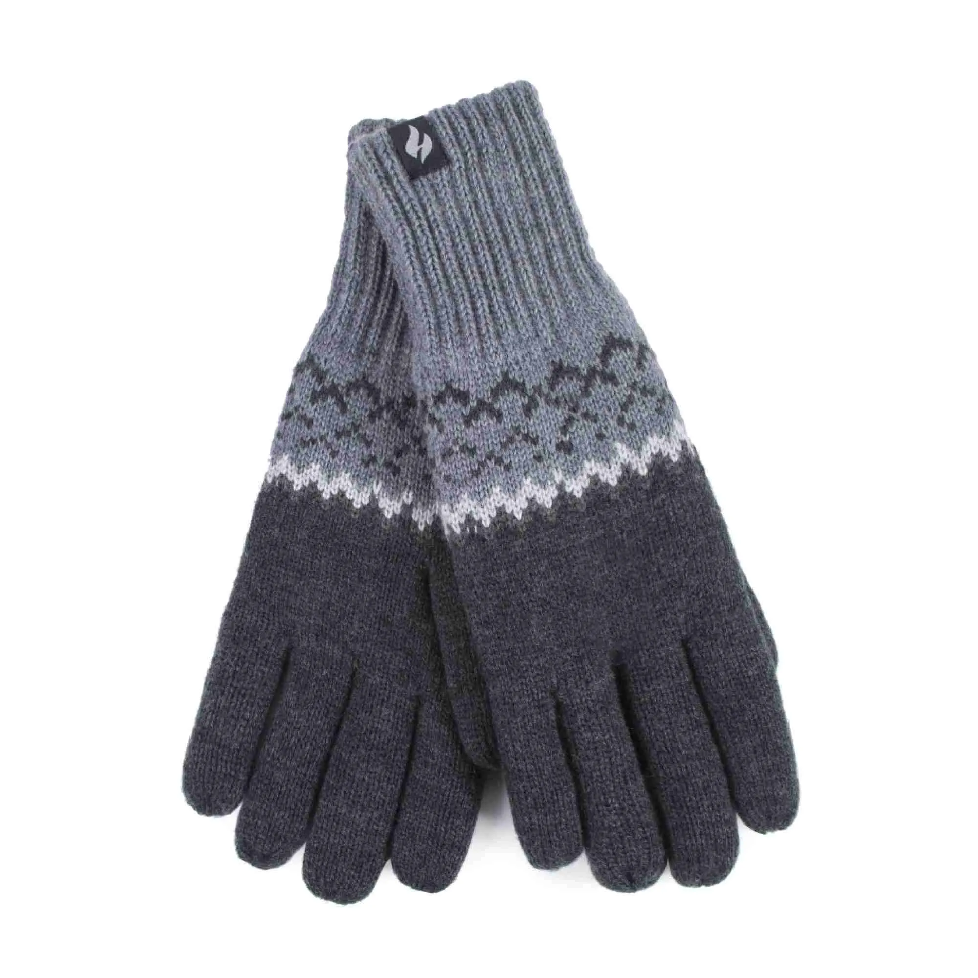Mens Patterned Fleece Lined Thermal Gloves for Winter