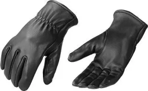 MEN'S POLICE STYLE THERMAL LINED DRIVING GLOVES REAL LEATHER W/CINCH WRIST BLK