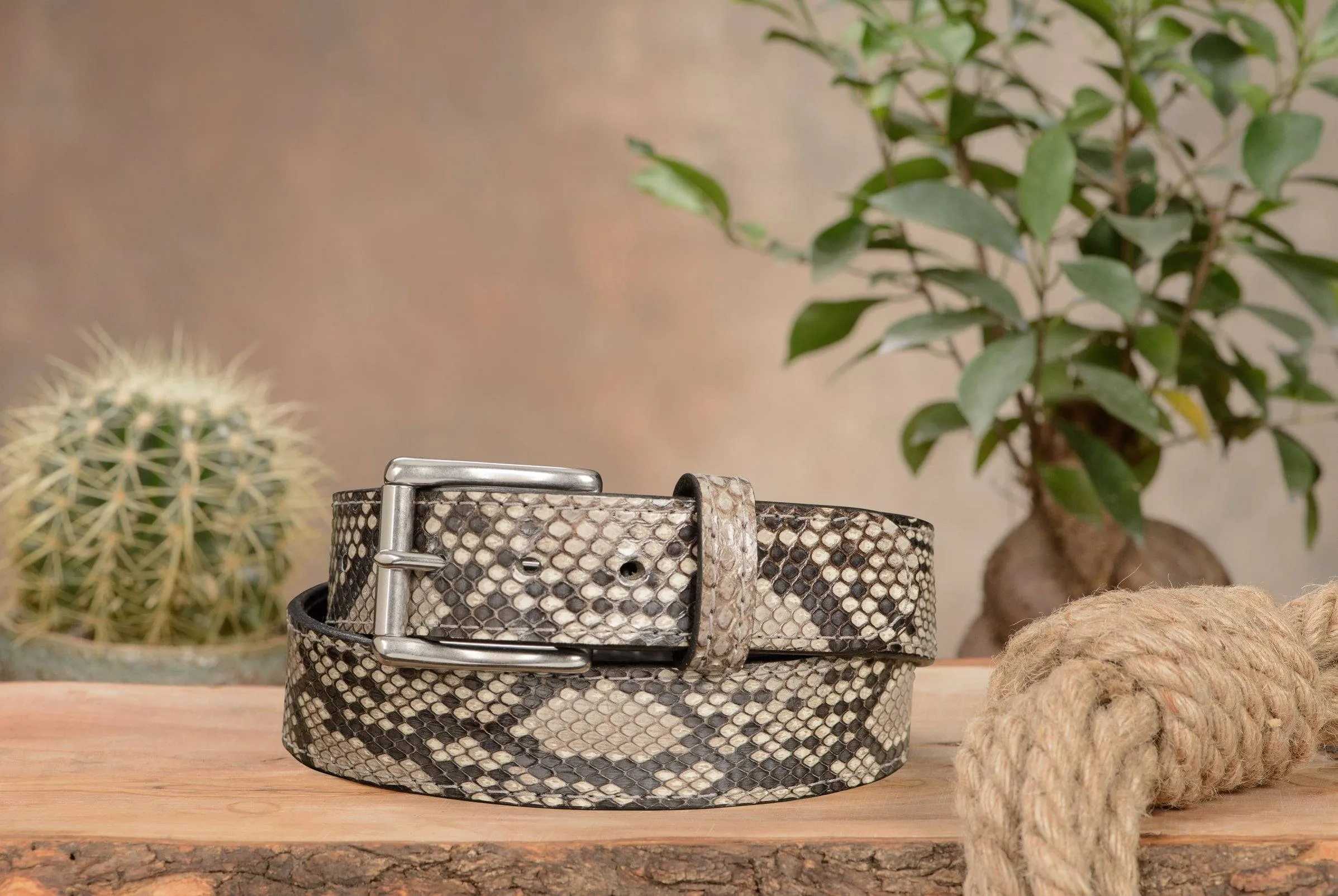 Men's Python Snakeskin Max Thickness Gun Leather Belt