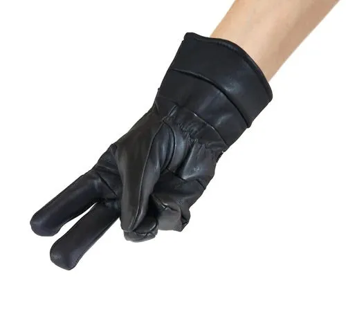 Men's Real Leather Winter Gloves - Sheep Leather Black Biker Gloves - Moto Stylish Gloves
