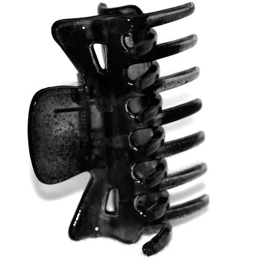Mens Small Black Plastic Clamps for Men Long Hair- Card of 3