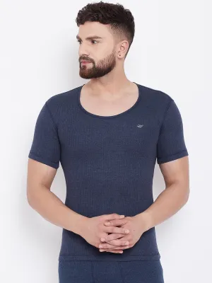 Men's Thermal Round Neck Half Sleeve - Denim (Velveti)