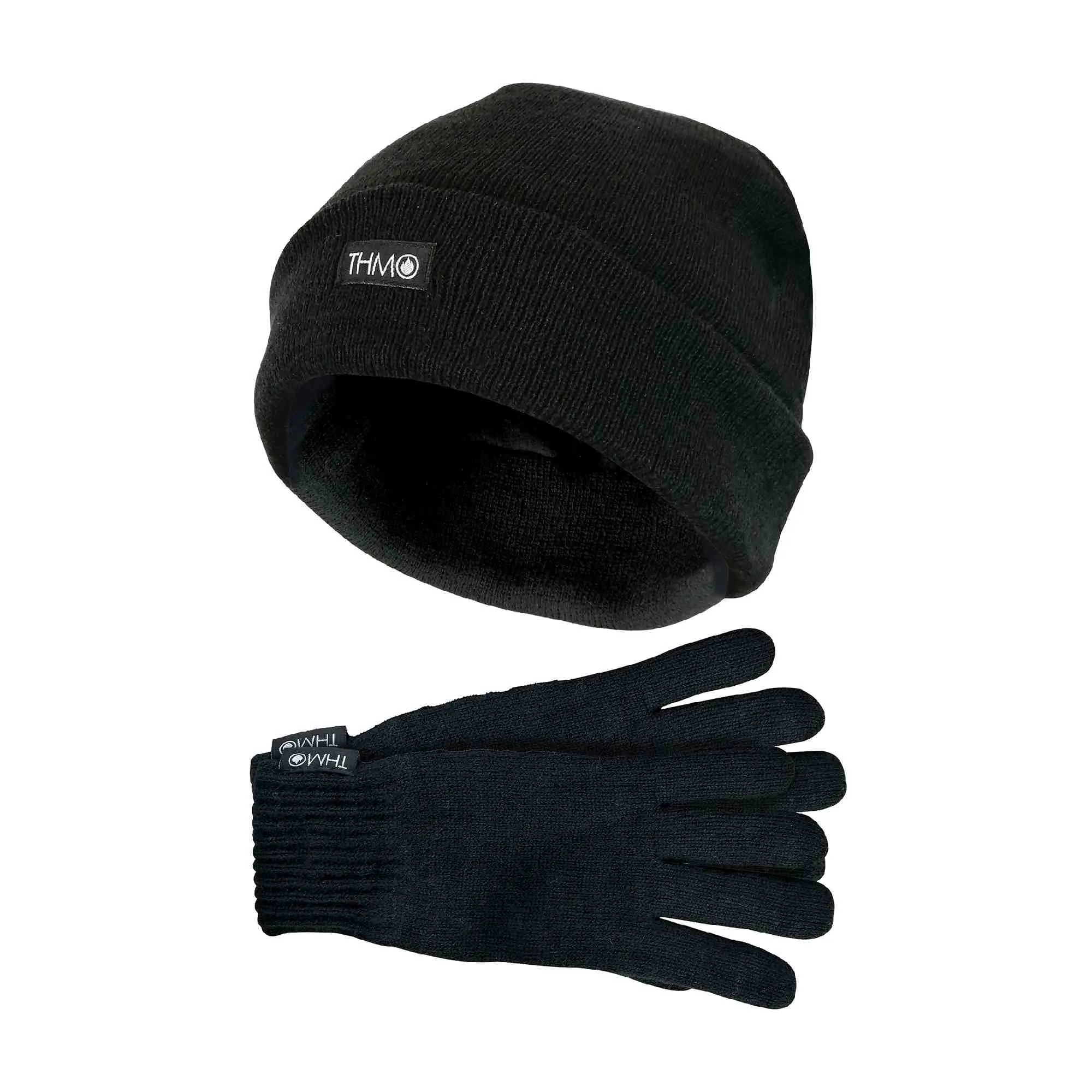 Mens Thinsulate Knitted Thermal Hat & Gloves Set for Winter