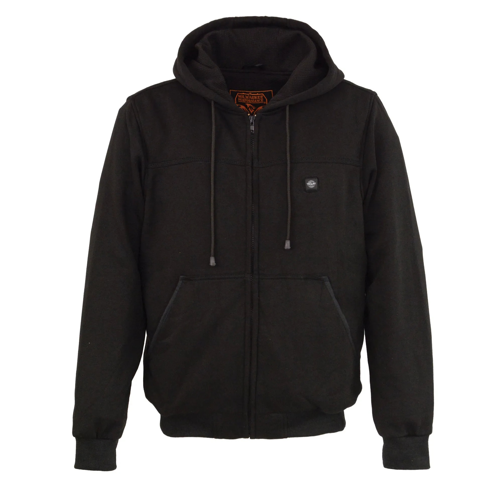 Mens Zipper Front Heated Hoodie w/ Front & Back Heating Elements