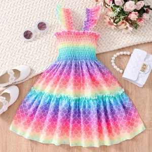 Mermaid Butterfly Rainbow Birthday Party Girls Dresses