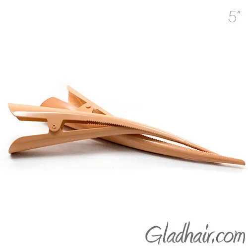 Metal Beak Clip Beige Color Painted With Teeth - Pair