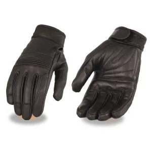 MG7735 Women's 'Flex Knuckles' Black Premium Leather Gloves with Gel Palms