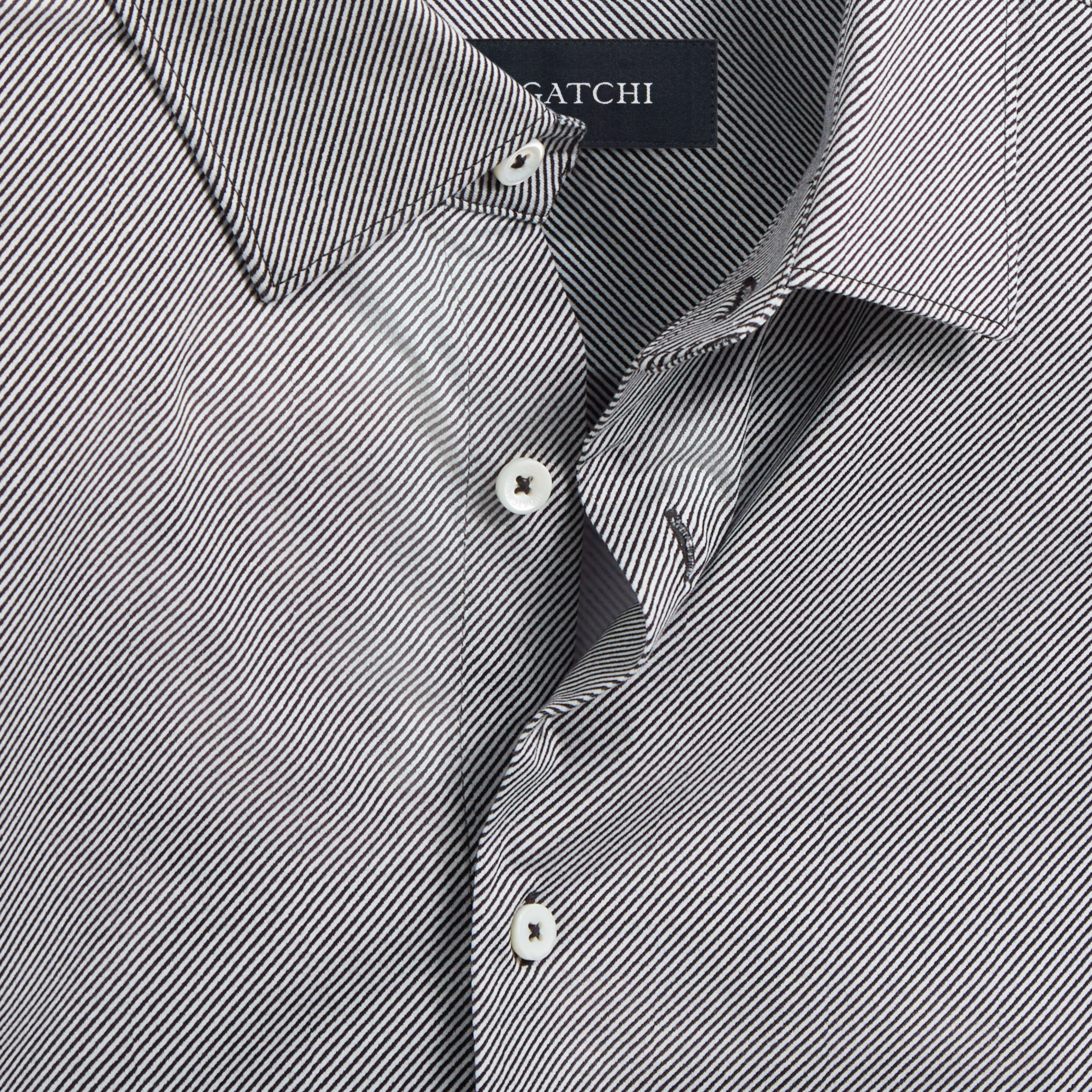Miles Diagonal Pin Stripe OoohCotton Short Sleeve Shirt