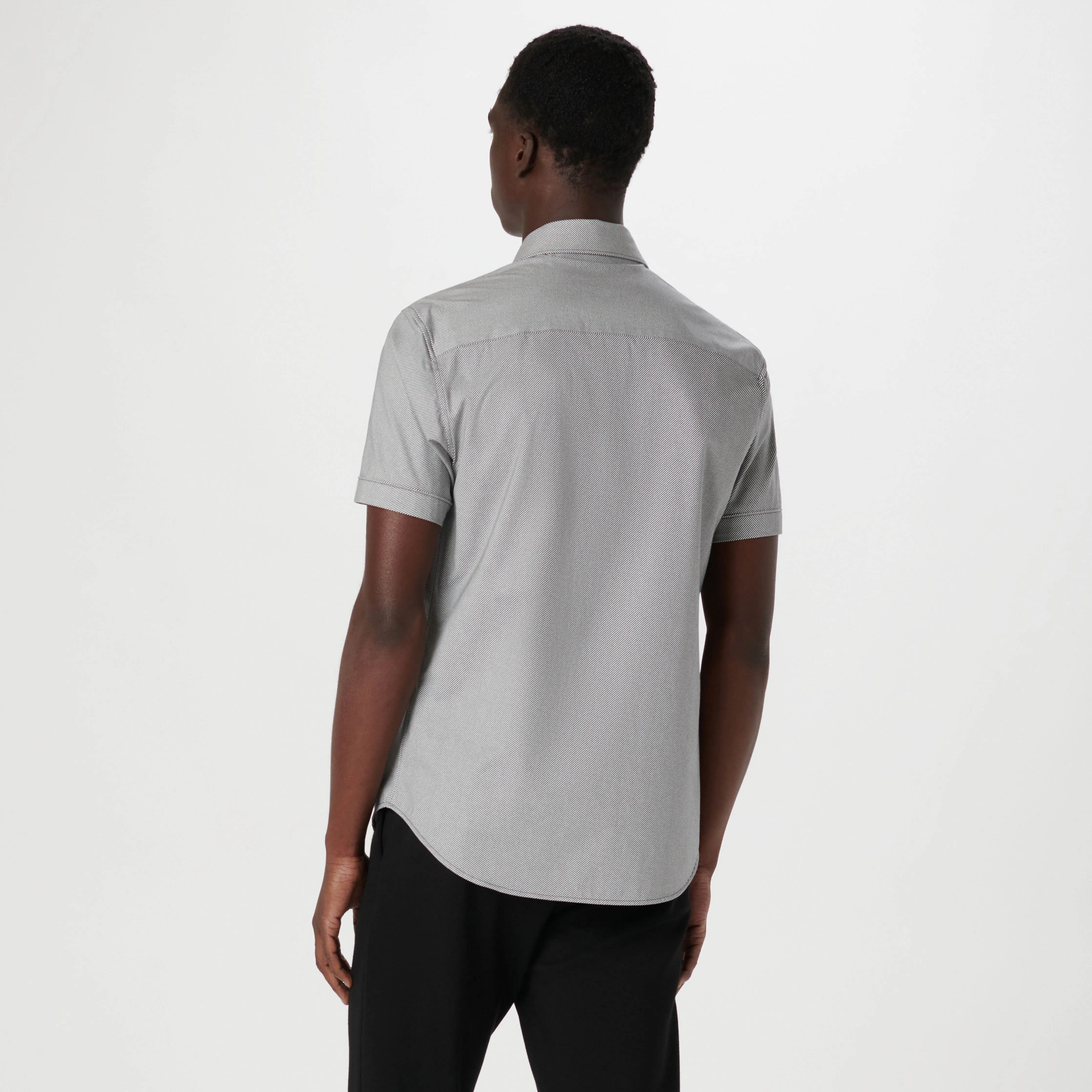 Miles Diagonal Pin Stripe OoohCotton Short Sleeve Shirt