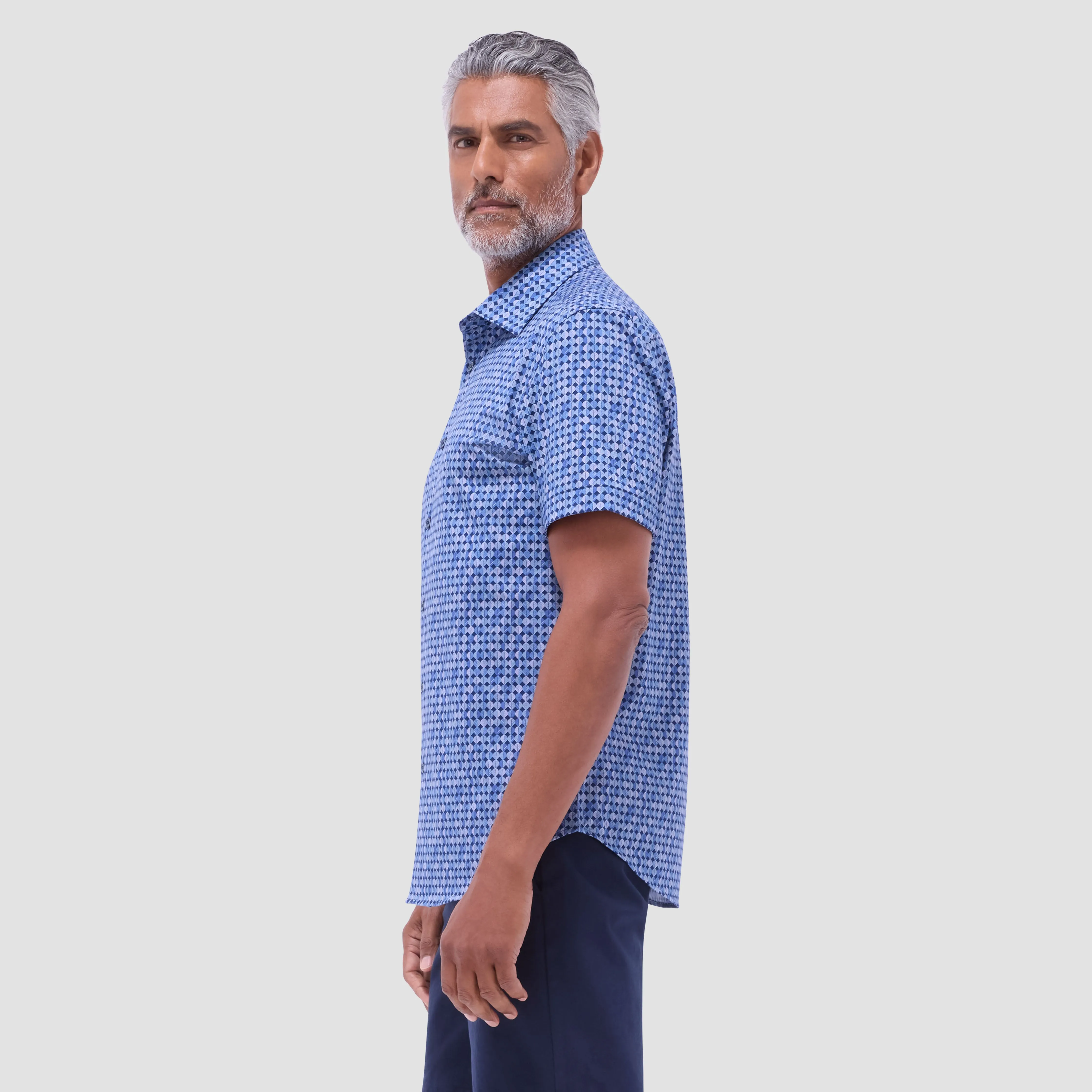 Miles Geometric OoohCotton Short -Sleeve Shirt