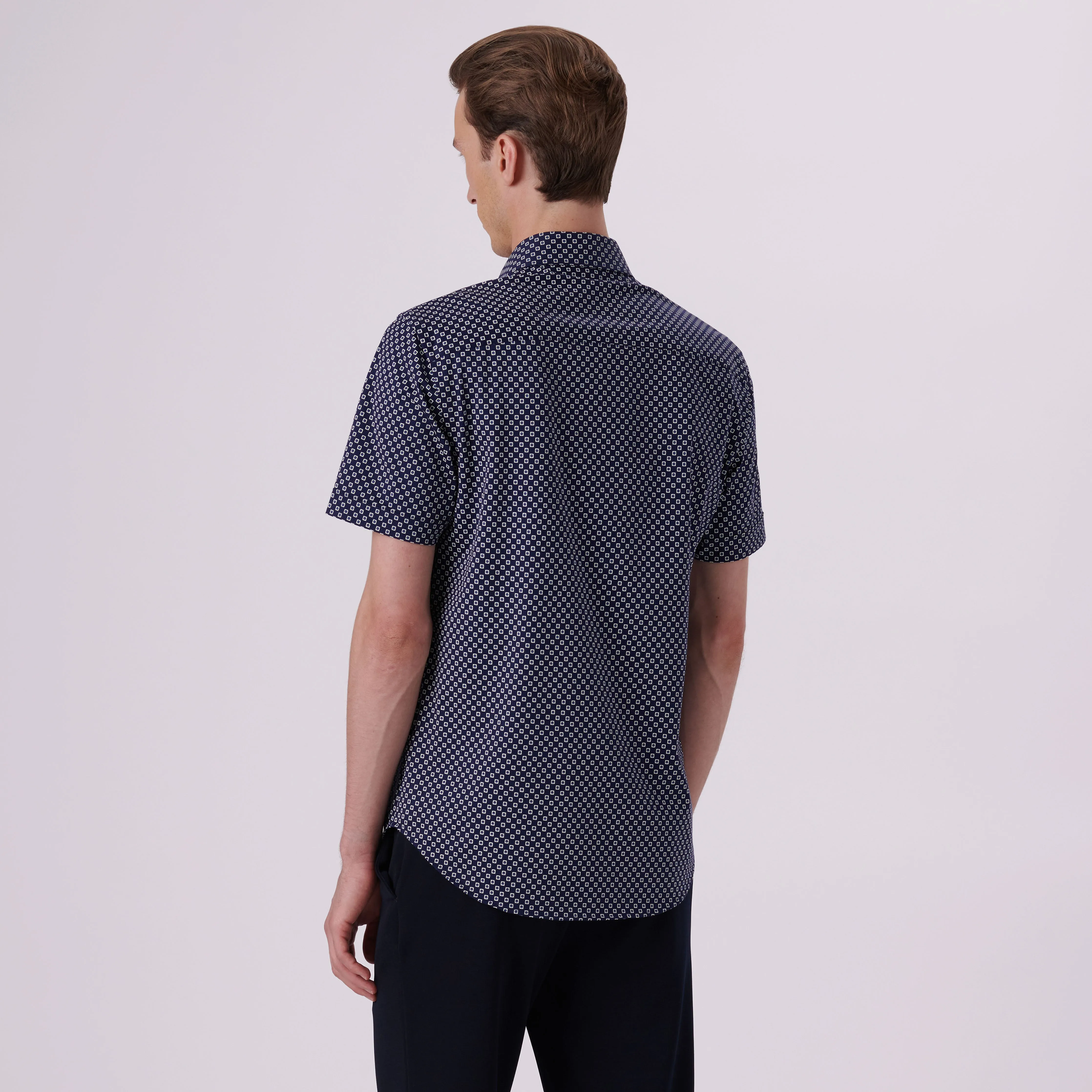 Miles Geometric Print OoohCotton Short Sleeve Shirt