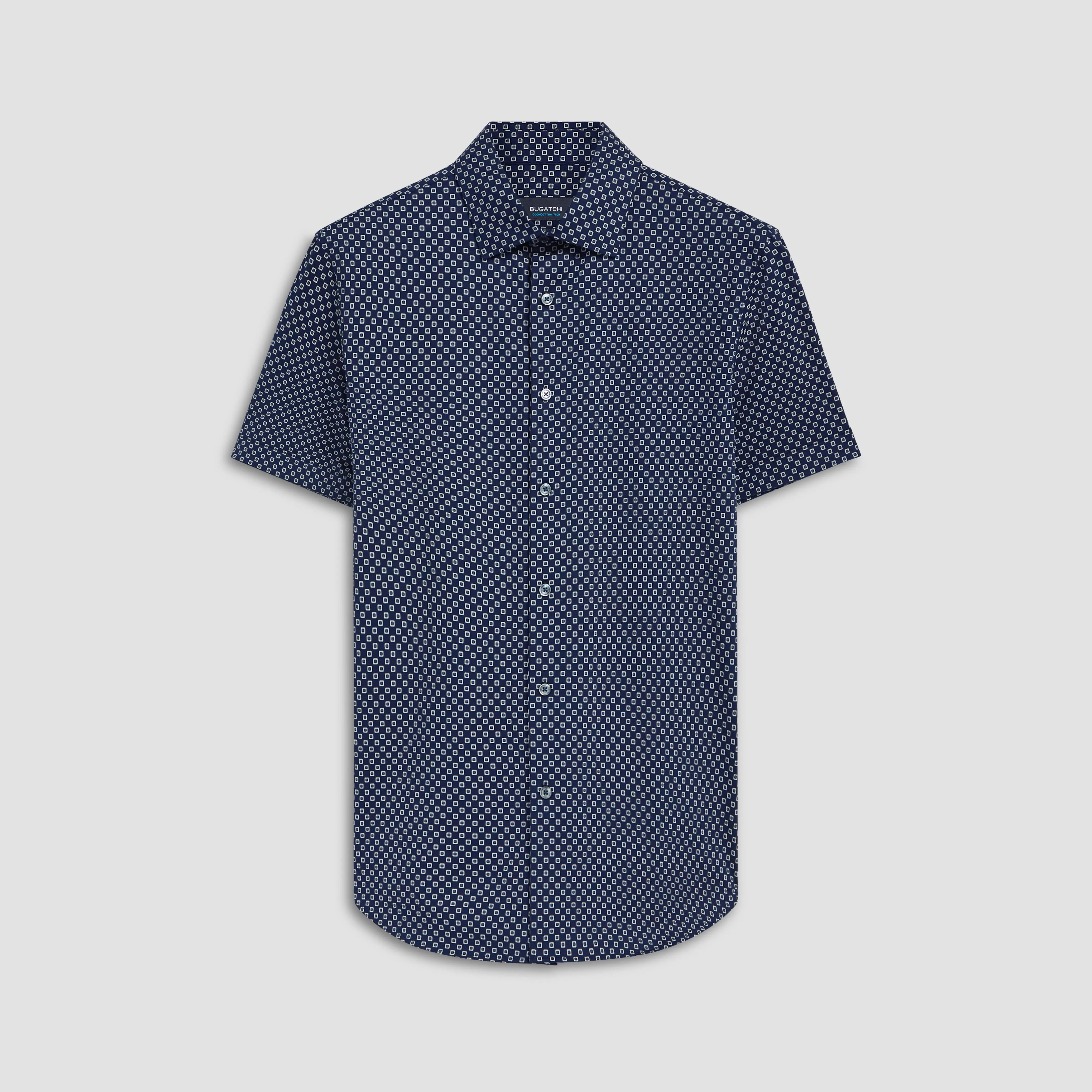 Miles Geometric Print OoohCotton Short Sleeve Shirt