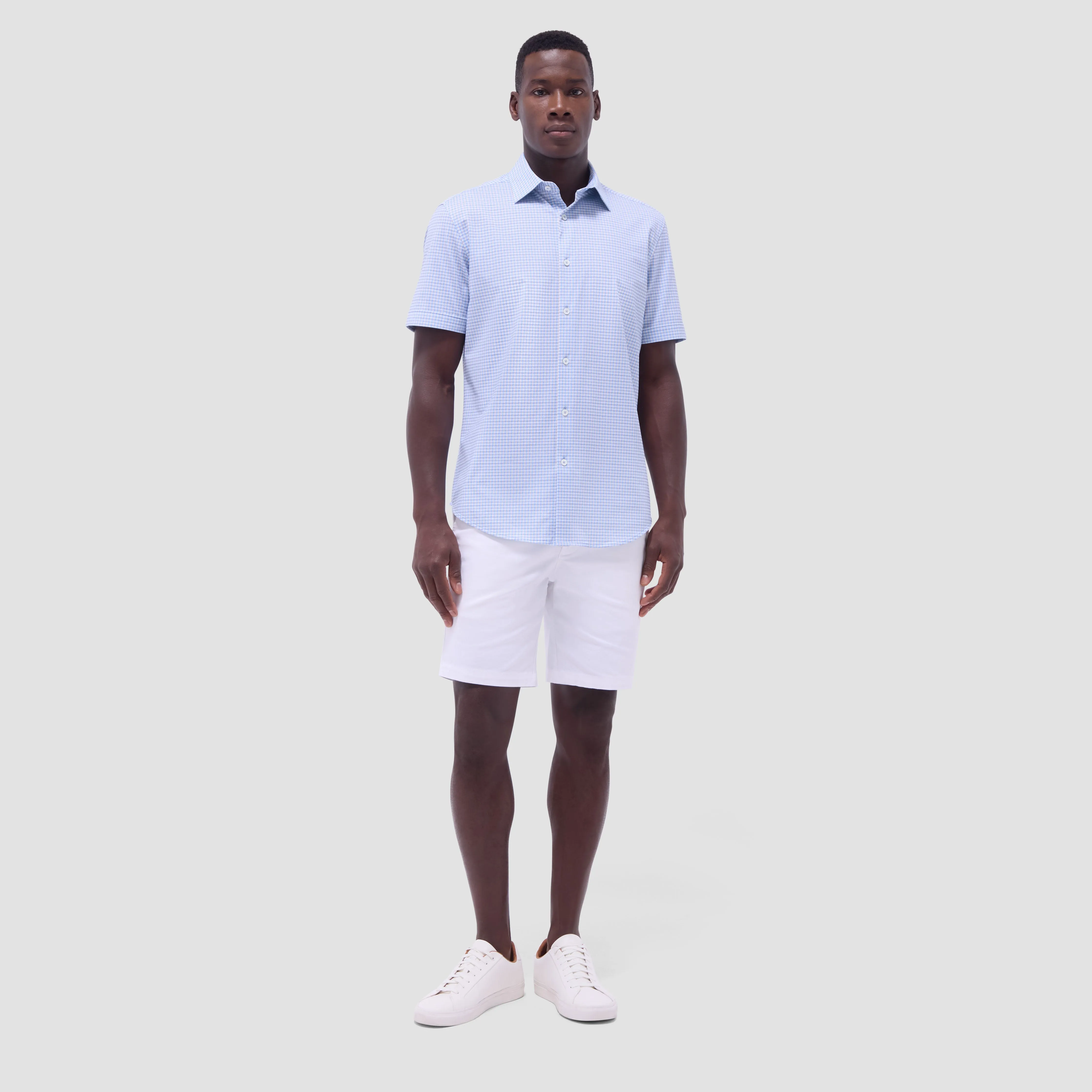 Miles Gingham Check OoohCotton Short-Sleeve Shirt