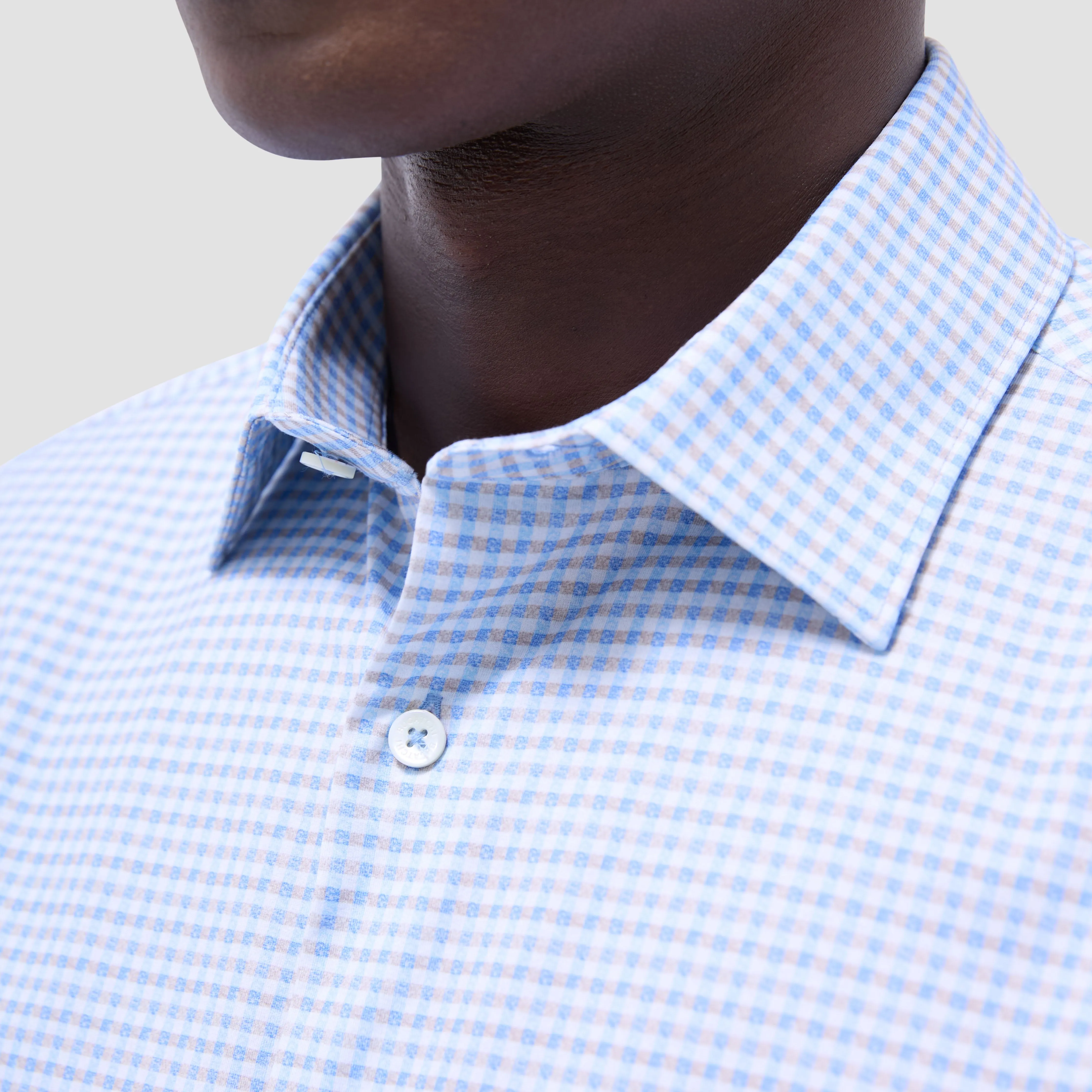 Miles Gingham Check OoohCotton Short-Sleeve Shirt
