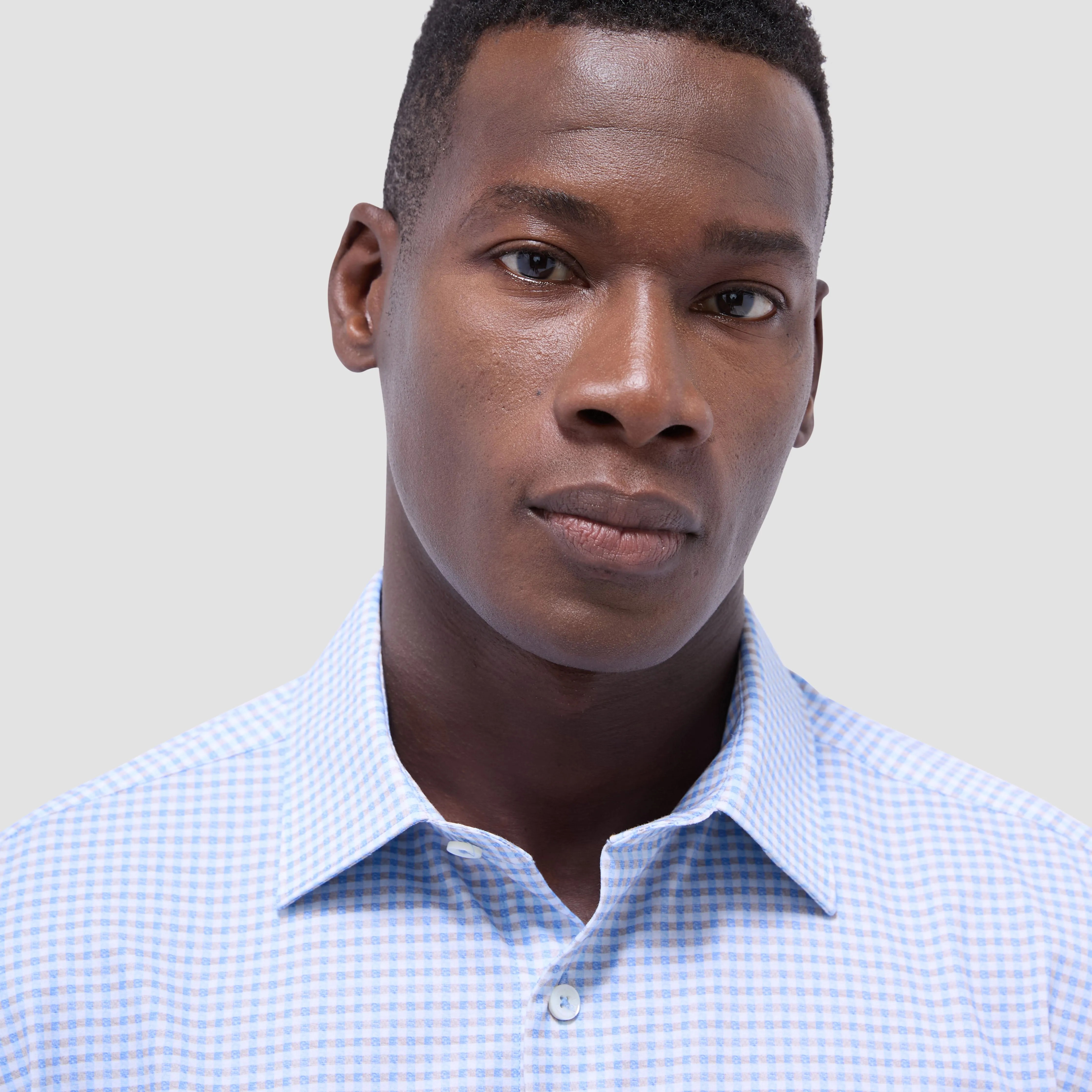 Miles Gingham Check OoohCotton Short-Sleeve Shirt