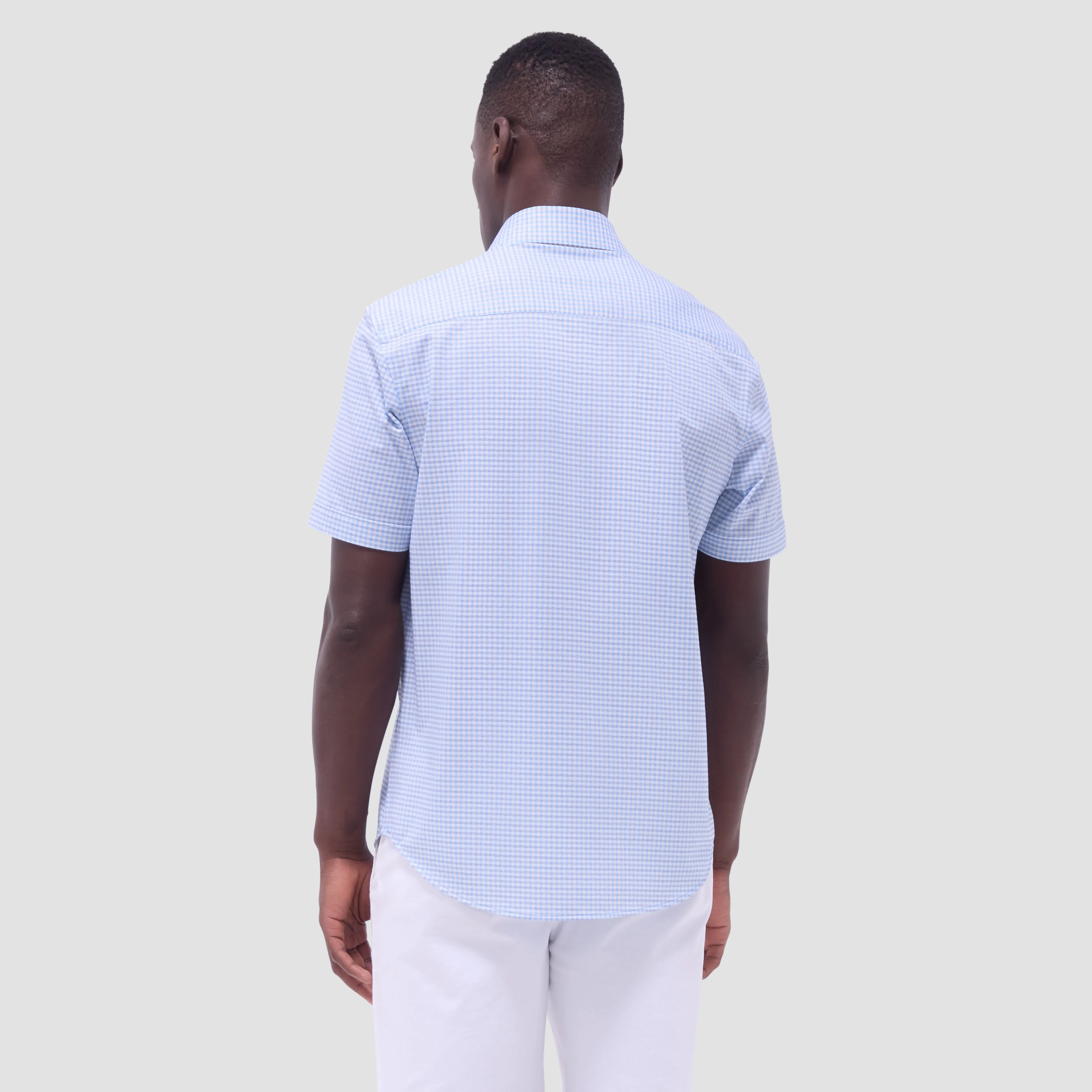 Miles Gingham Check OoohCotton Short-Sleeve Shirt