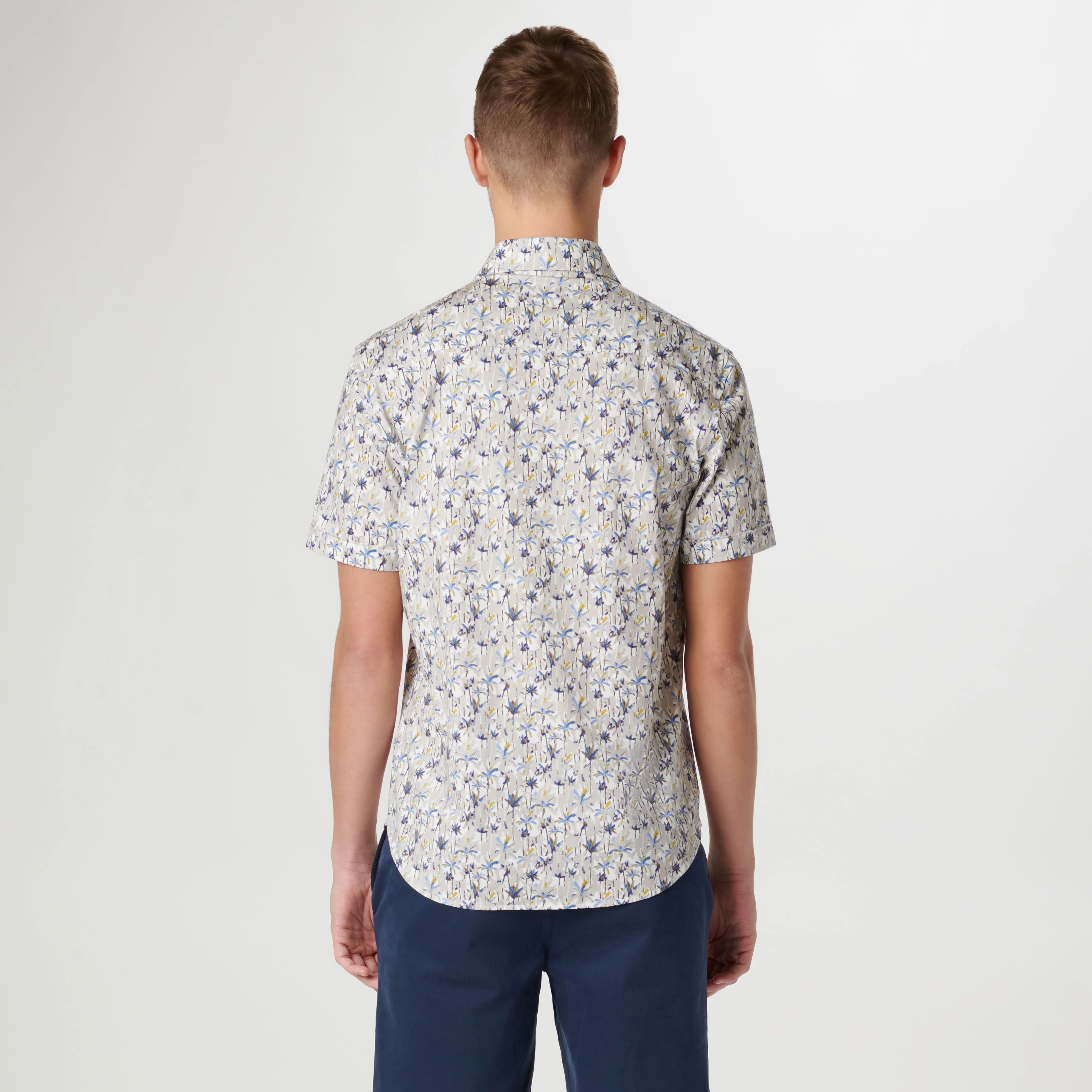Miles Leaf Print OoohCotton Short Sleeve Shirt
