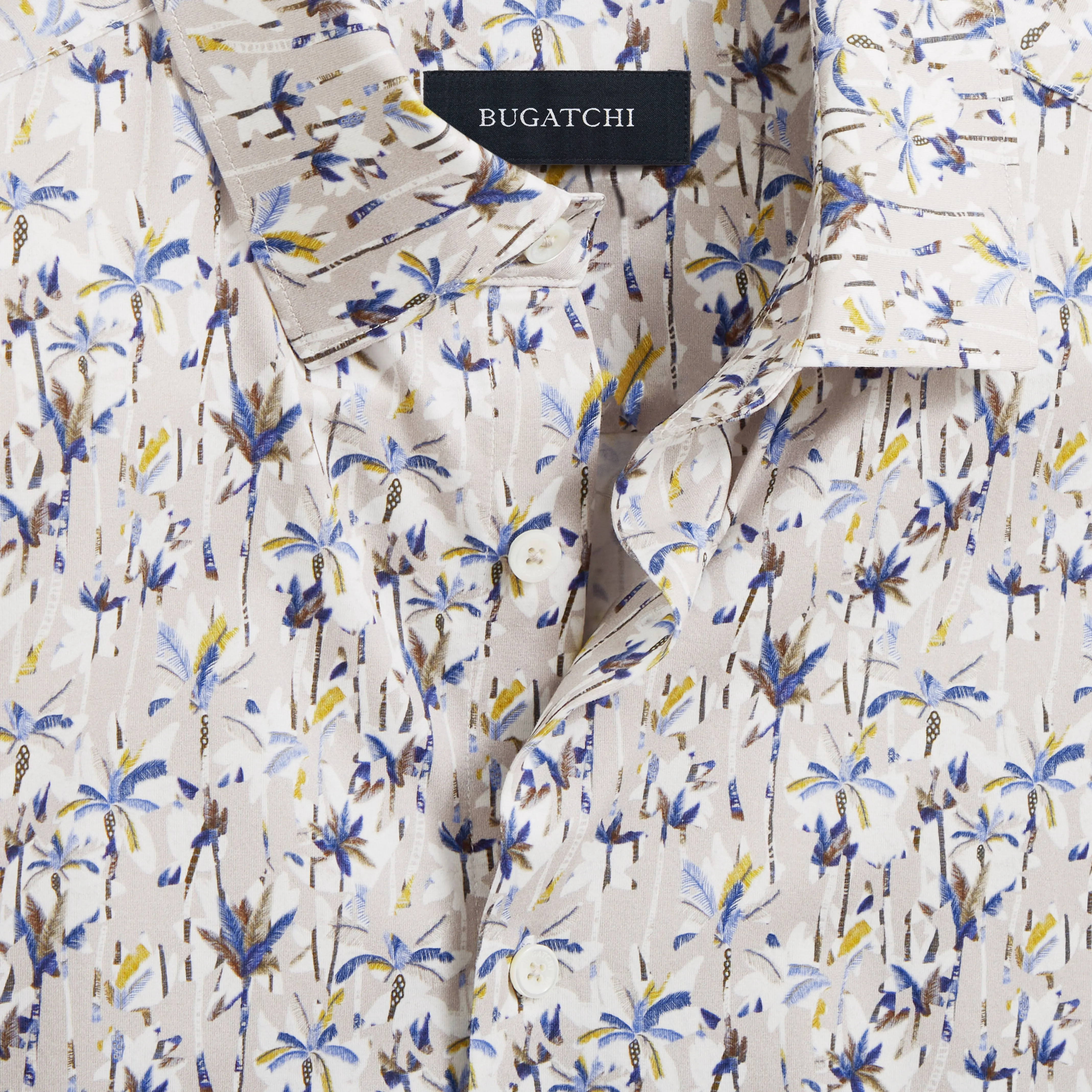 Miles Leaf Print OoohCotton Short Sleeve Shirt
