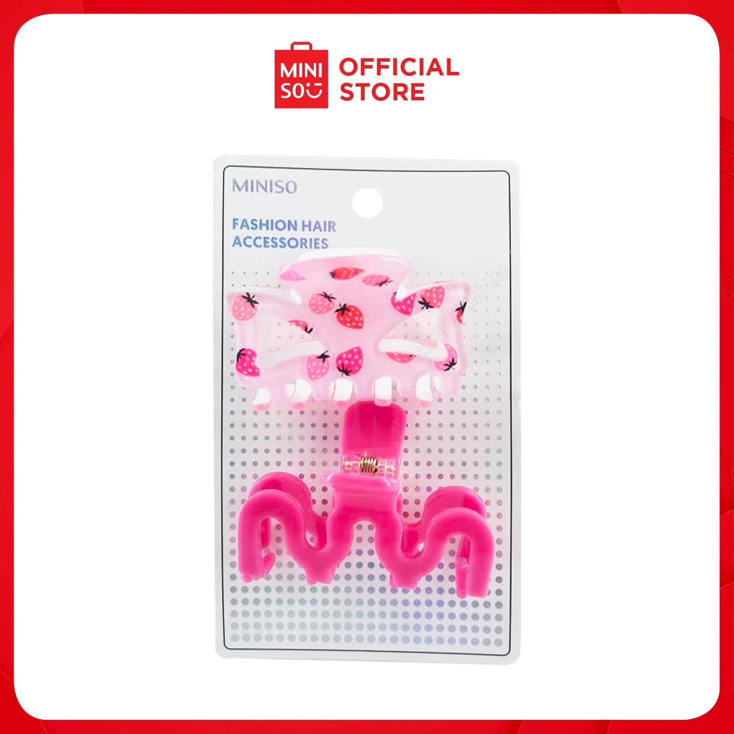 MINISO Strawberry Hair Claw Clips (2 pcs)
