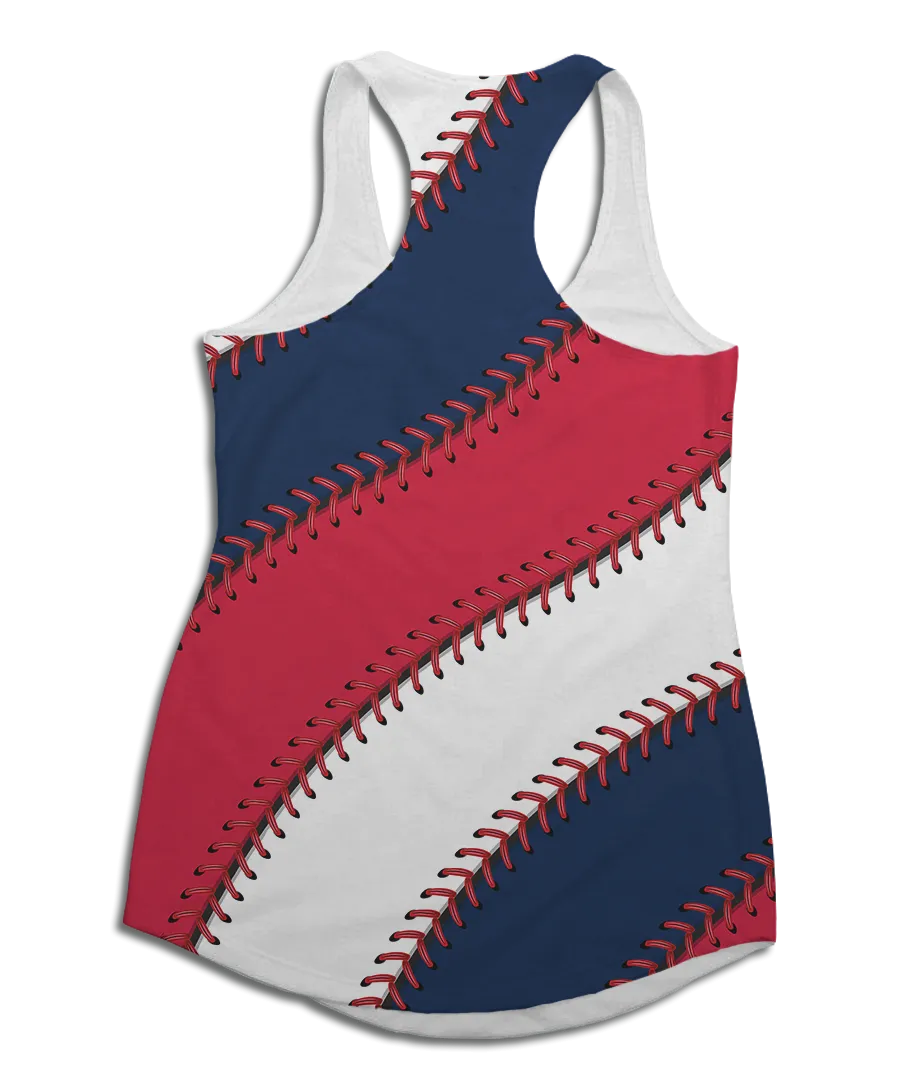 Minnesota Baseball Stitches Racerback Tank Top