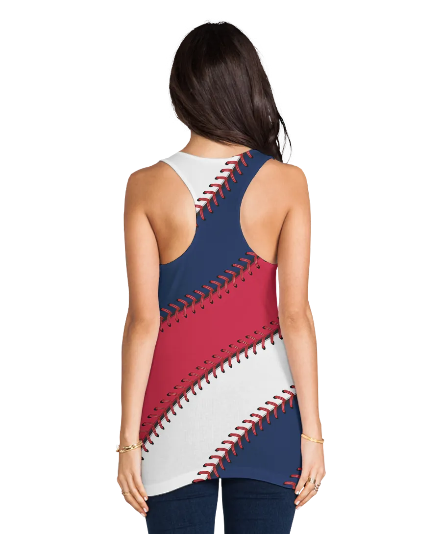 Minnesota Baseball Stitches Racerback Tank Top