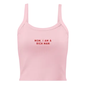 Mom, I am a Rich Man Rib Embroidered Tank Top
