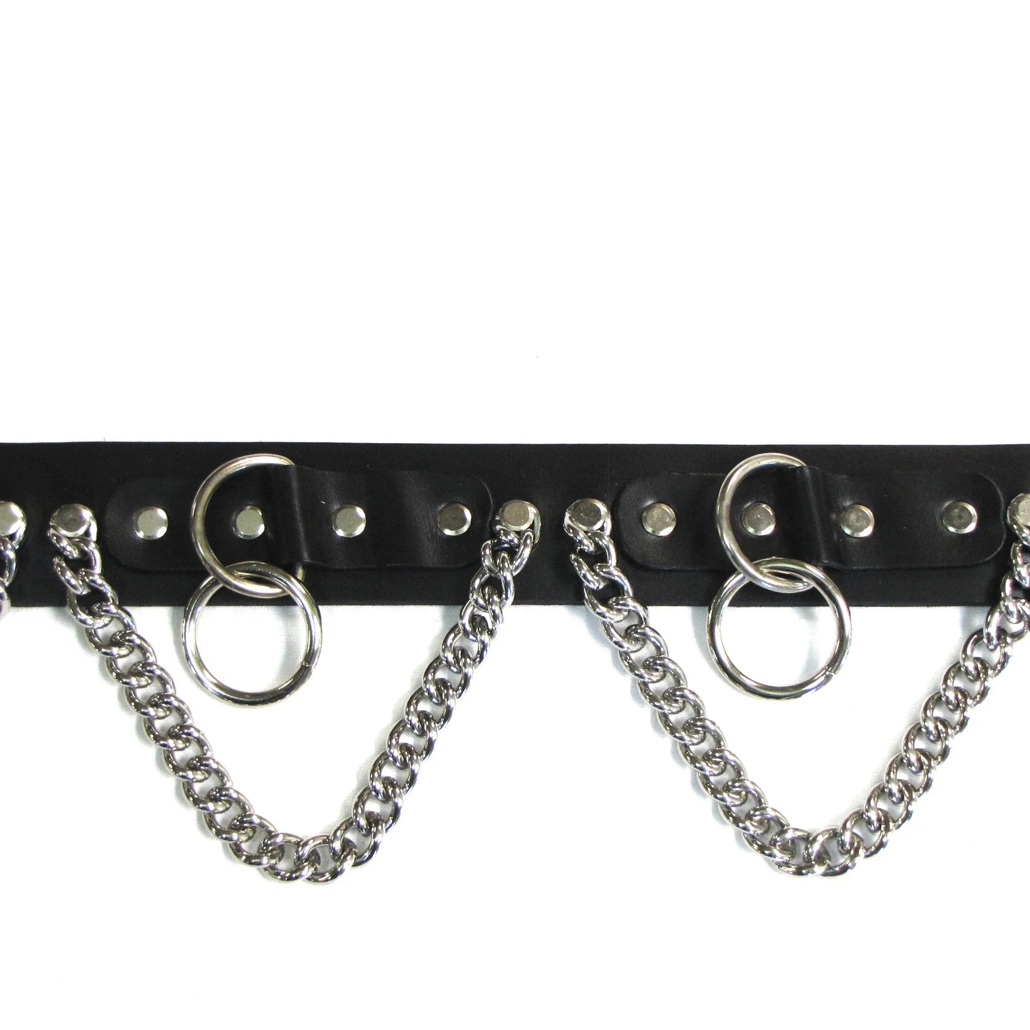 MRB-6  1 1/2" Bondage Belt w/Rings & Chains