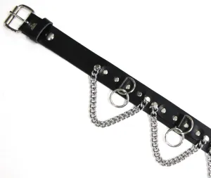 MRB-6  1 1/2" Bondage Belt w/Rings & Chains