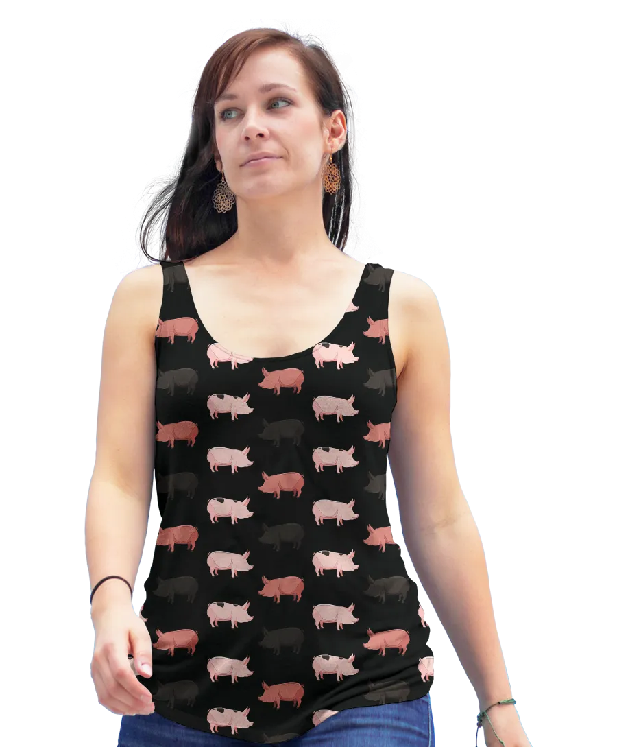 Multicolored Pig Racerback Tank Top